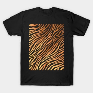 Savage Brown Beige and Black Tiger Pattern Animal Print Wild Safari T-Shirt